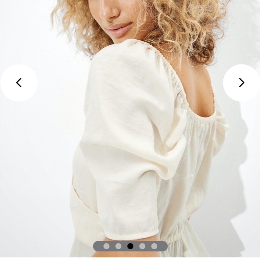 NWT American Eagle Cream Puff Sleeve Blouse - Picture 3 of 10